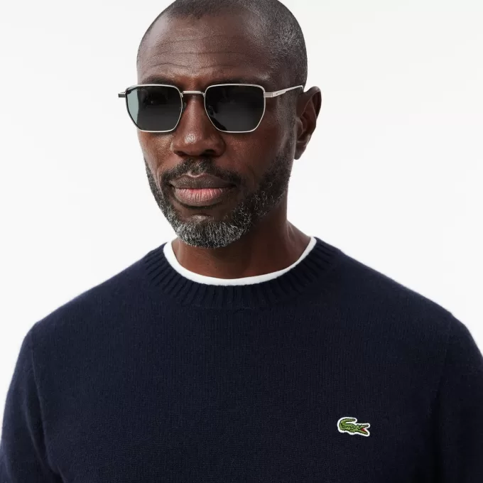 3D Knit Cashmere Crew Neck Sweater