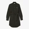 Belted Piqué Shirt Dress