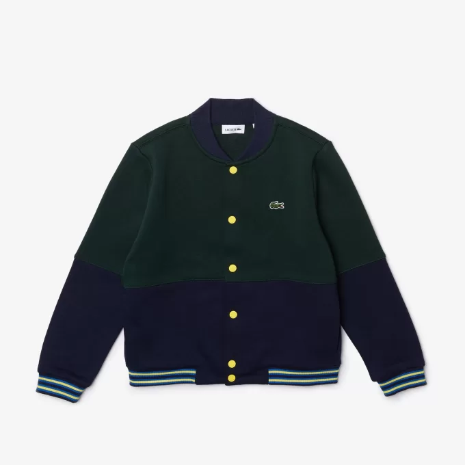 Boys’ Lacoste Striped Organic Cotton Varsity Jacket Boys’ Lacoste Striped Organic Cotton Varsity Jacket