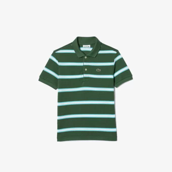 Boys’ Lacoste Striped Piqué Polo Shirt