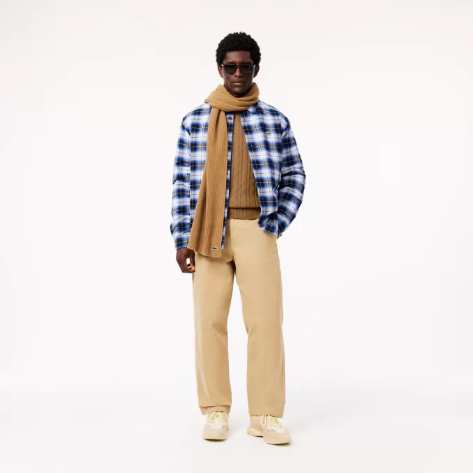 Cable Knit Carded Wool Crewneck Sweater