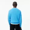 Cable Knit Carded Wool Crewneck Sweater