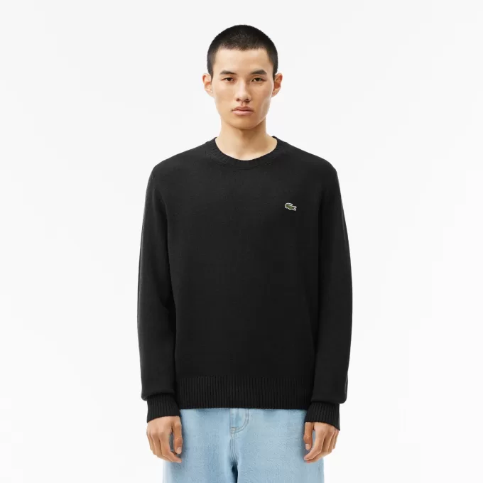 Carded Wool Crew Neck Sweater