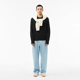 Carded Wool Crew Neck Sweater