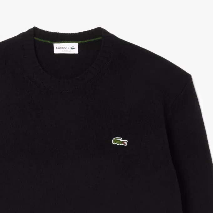 Carded Wool Crew Neck Sweater