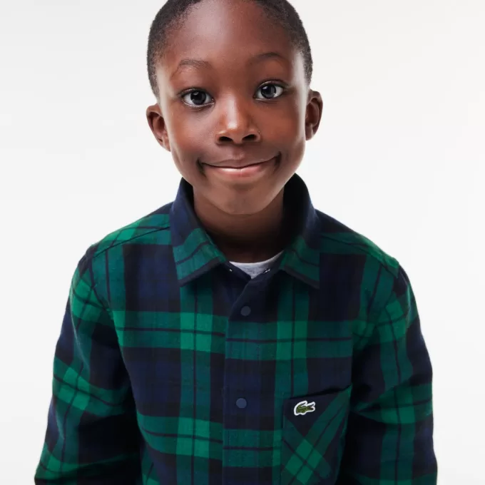 Check Print Overshirt with Bust Pocket