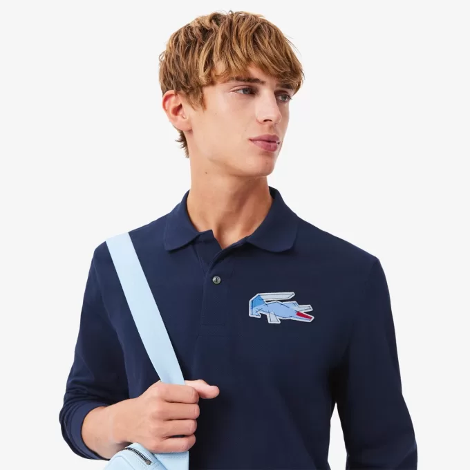 Classic Fit Long Sleeved L.12.12 Polo Shirt