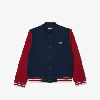 Contrast Sleeve Fleece Bomber Jacket