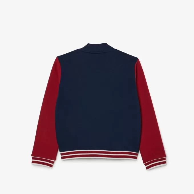 Contrast Sleeve Fleece Bomber Jacket