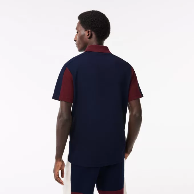 Cotton Piqué Colourblock Polo Shirt