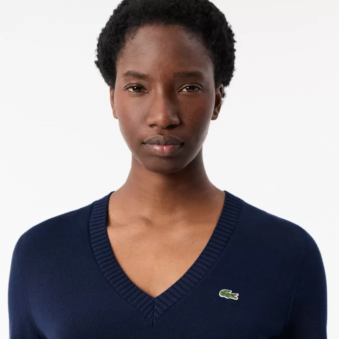 Cotton V Neck Sweater