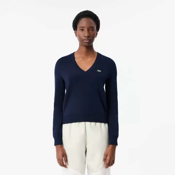 Cotton V Neck Sweater