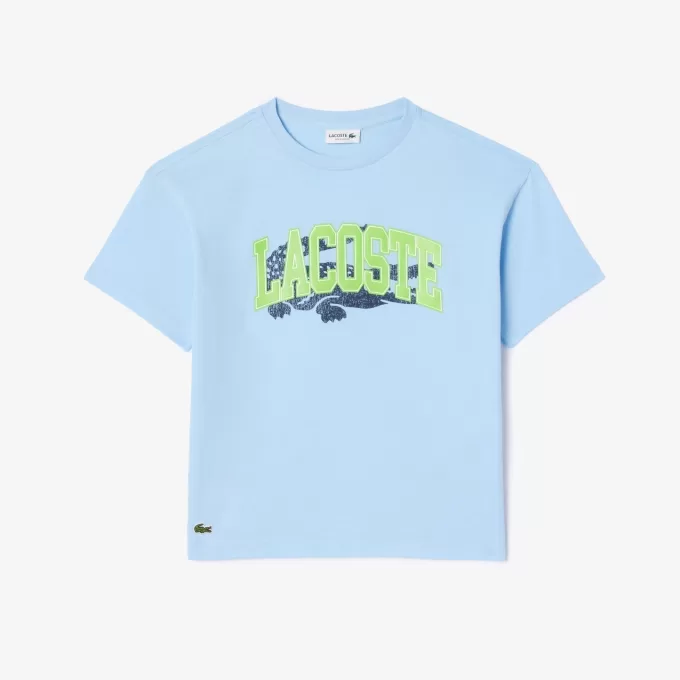 Crocodile Print Cotton T-shirt