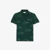 Crocodile Print Piqué Polo Shirt