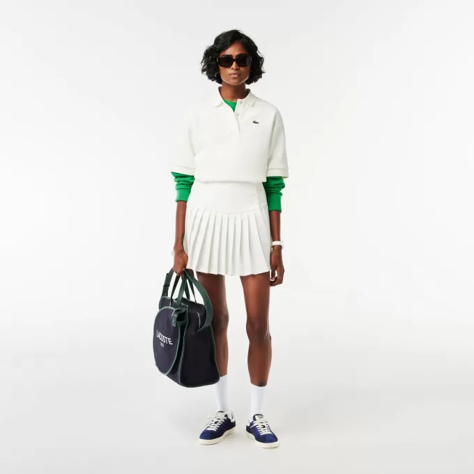 Double Sided Cotton Piqué Oversized Polo Shirt