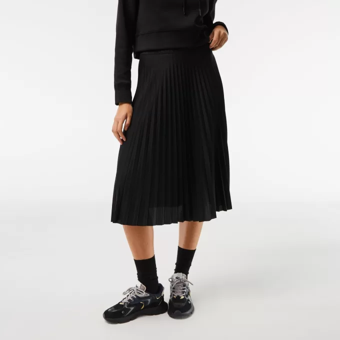 Elastic Waist Fluid Pleated Skirt