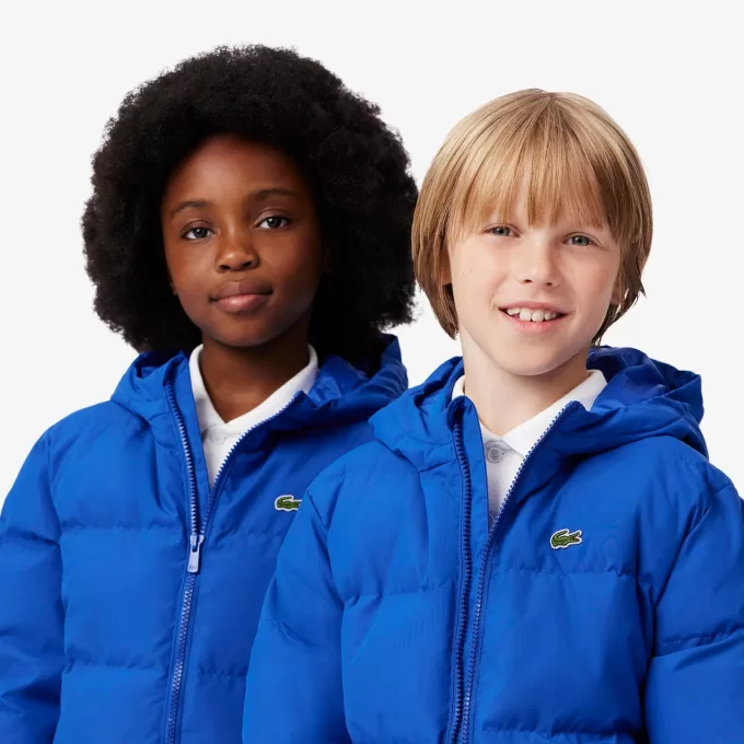 Embroidered Crocodile Hooded Puffed Jacket