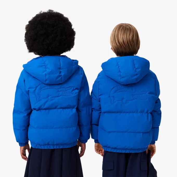 Embroidered Crocodile Hooded Puffed Jacket