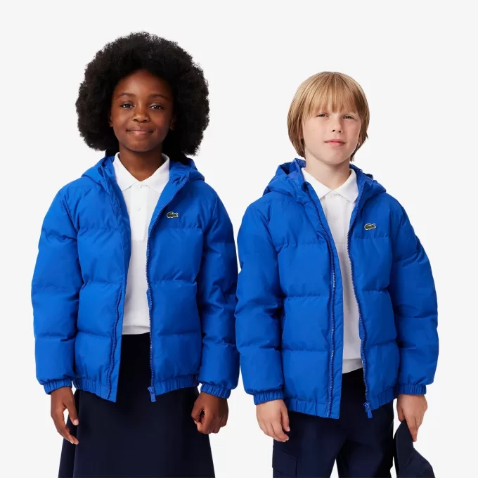 Embroidered Crocodile Hooded Puffed Jacket