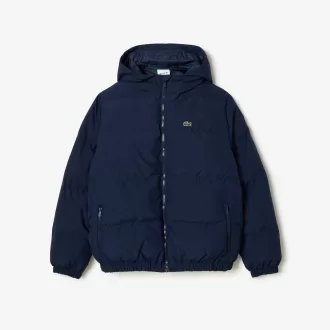 Embroidered Crocodile Hooded Puffed Jacket