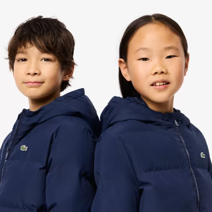 Embroidered Crocodile Hooded Puffed Jacket