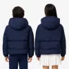 Embroidered Crocodile Hooded Puffed Jacket