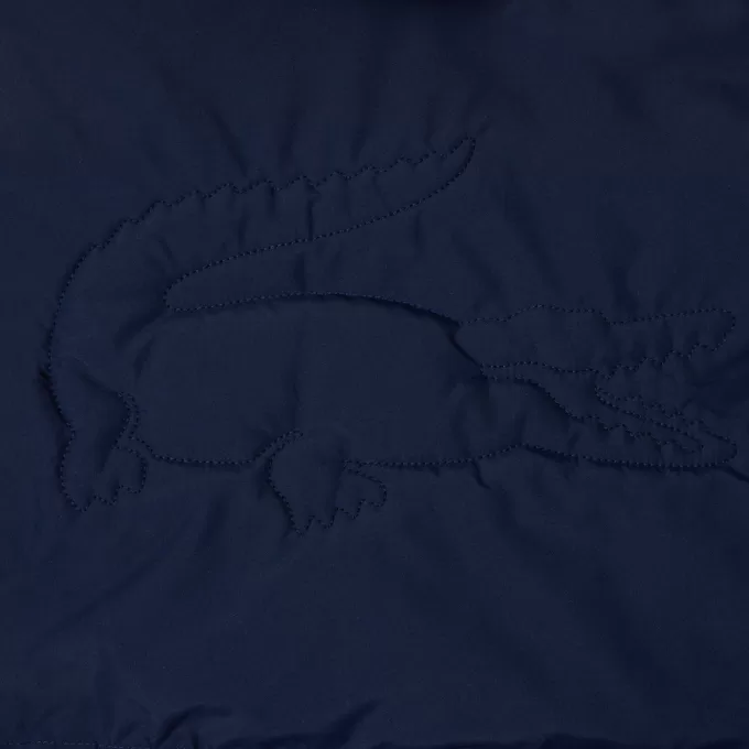 Embroidered Crocodile Hooded Puffed Jacket