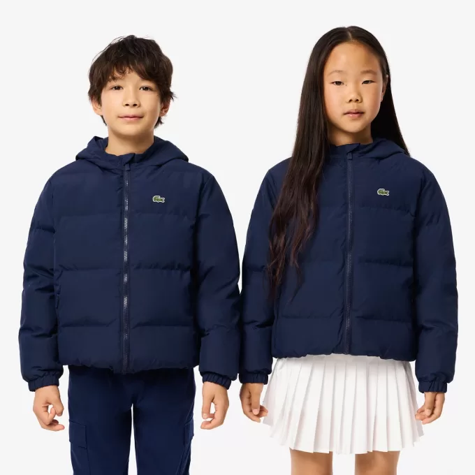 Embroidered Crocodile Hooded Puffed Jacket