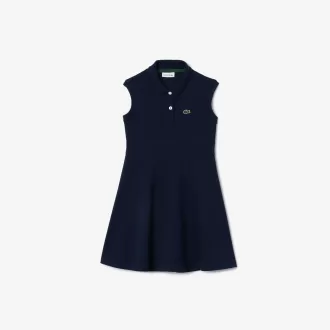 Girls’ Lacoste Fit and Flare Stretch Piqué Polo Dress