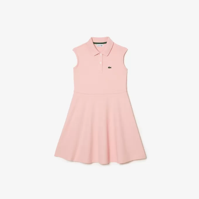 Girls’ Lacoste Fit and Flare Stretch Piqué Polo Dress