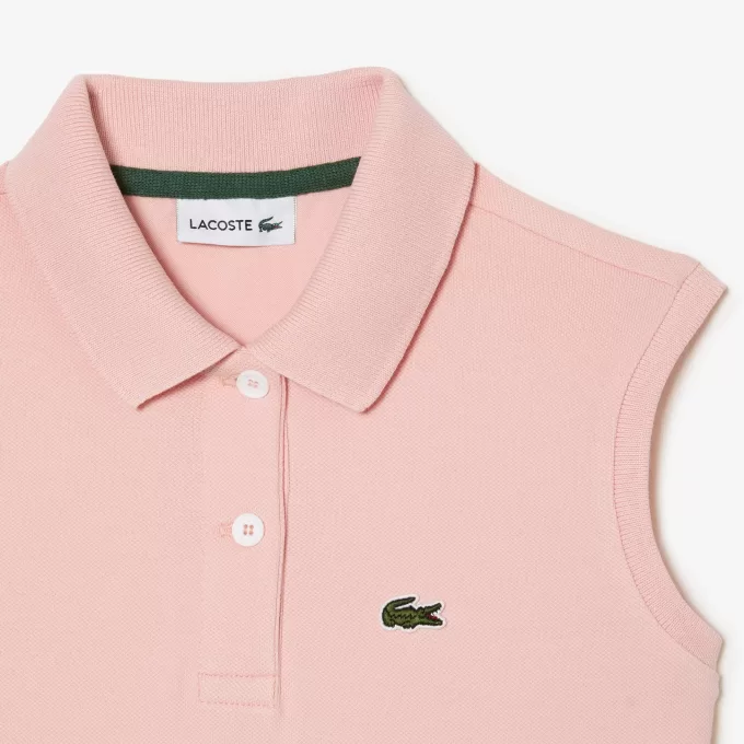 Girls’ Lacoste Fit and Flare Stretch Piqué Polo Dress