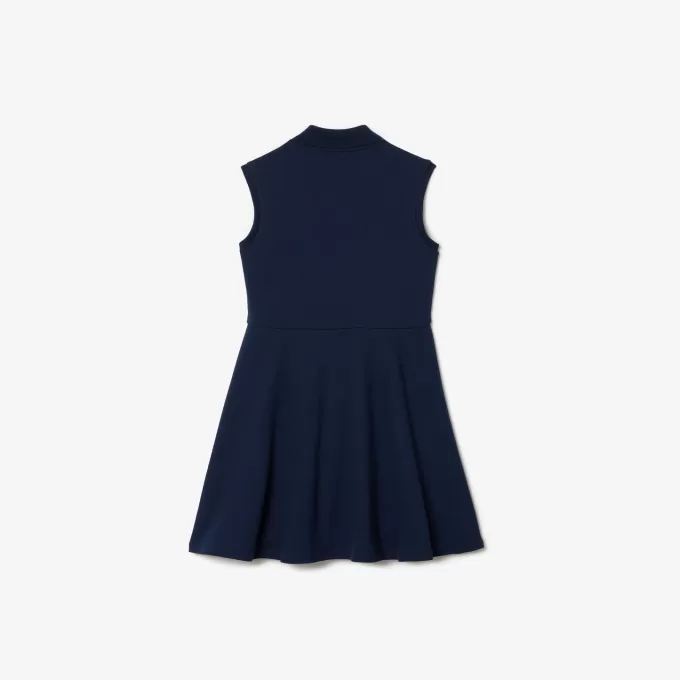 Girls’ Lacoste Fit and Flare Stretch Piqué Polo Dress