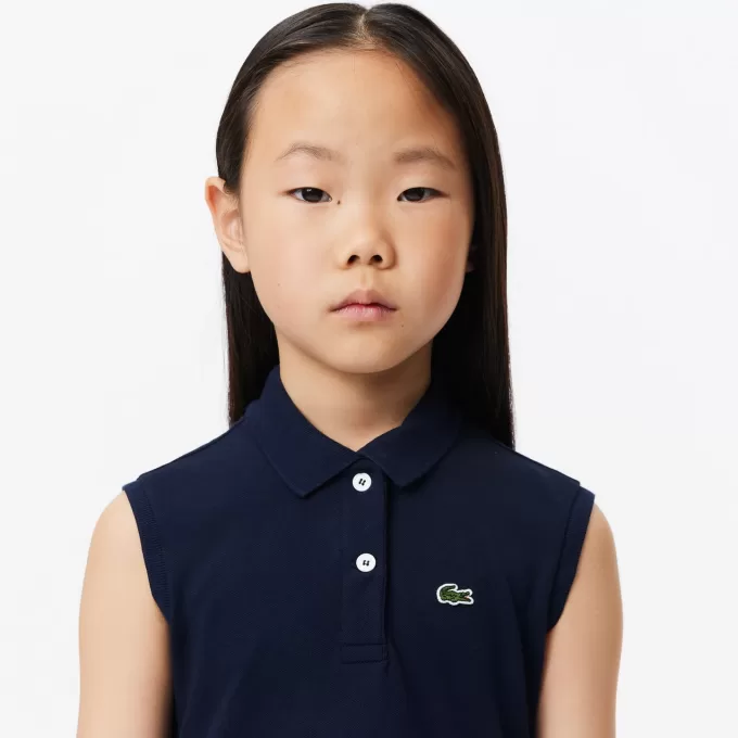 Girls’ Lacoste Fit and Flare Stretch Piqué Polo Dress