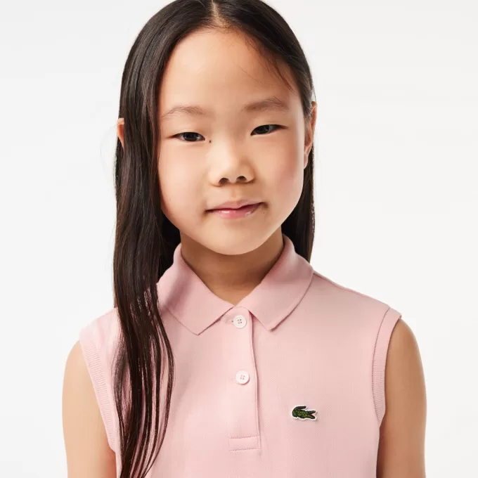 Girls’ Lacoste Fit and Flare Stretch Piqué Polo Dress