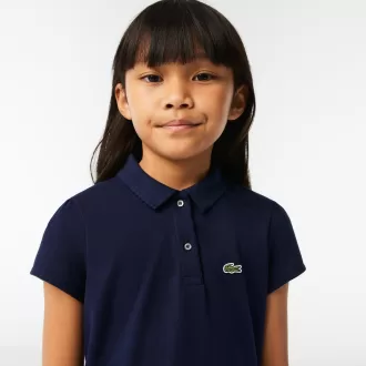 Girls’ Lacoste Scalloped Collar Mini Piqué Polo Shirt