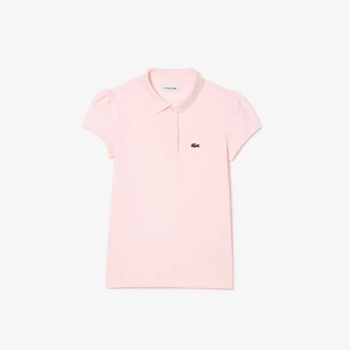 Girls’ Lacoste Scalloped Collar Mini Piqué Polo Shirt
