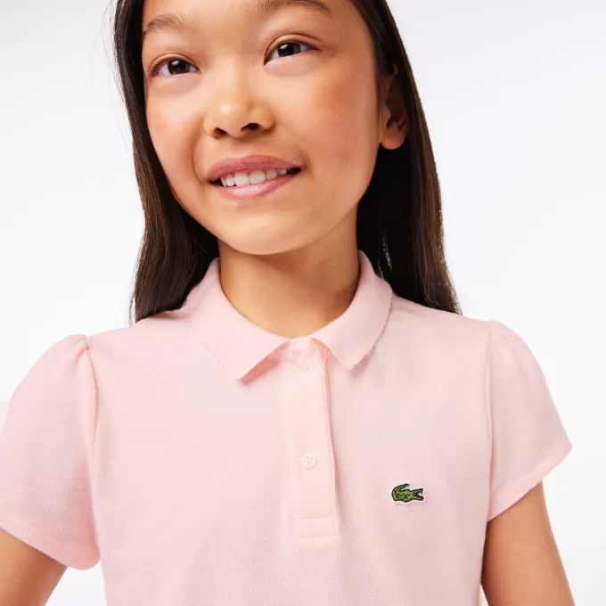 Girls’ Lacoste Scalloped Collar Mini Piqué Polo Shirt