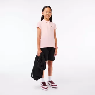 Girls’ Lacoste Scalloped Collar Mini Piqué Polo Shirt