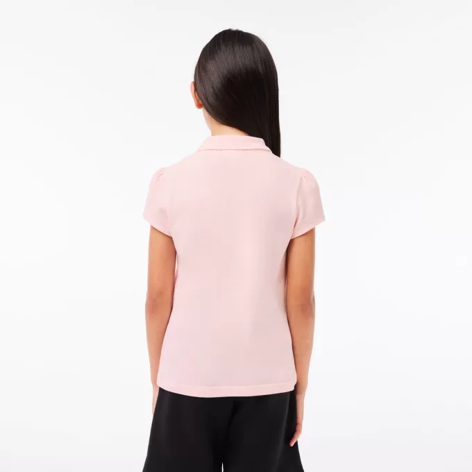 Girls’ Lacoste Scalloped Collar Mini Piqué Polo Shirt