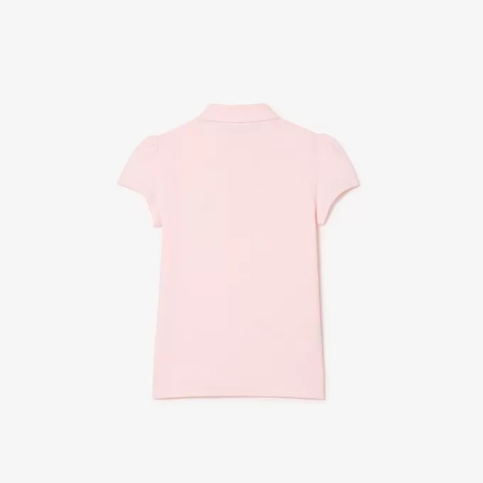 Girls’ Lacoste Scalloped Collar Mini Piqué Polo Shirt