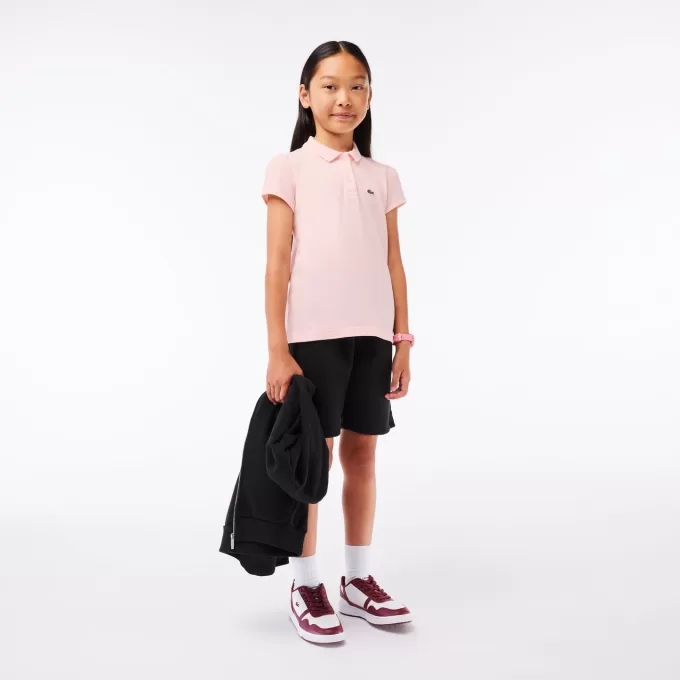 Girls’ Lacoste Scalloped Collar Mini Piqué Polo Shirt