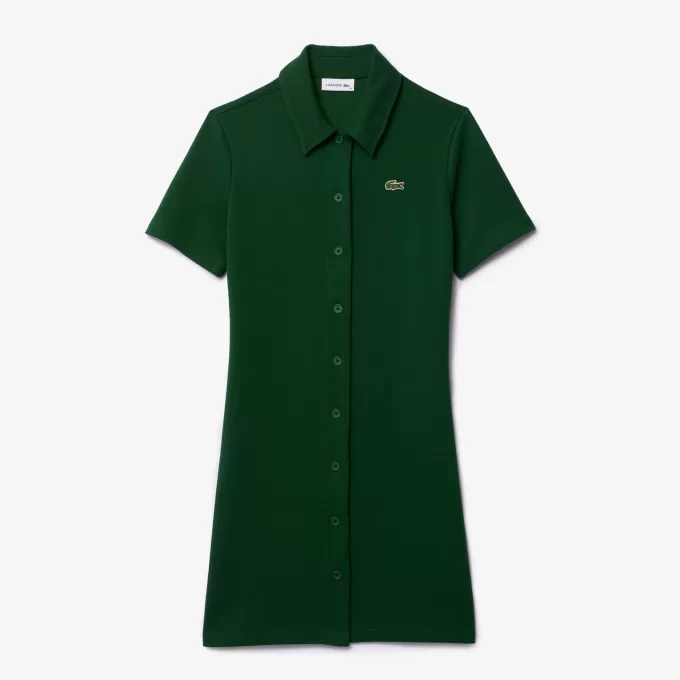 Heavy Piqué Buttoned Polo Dress