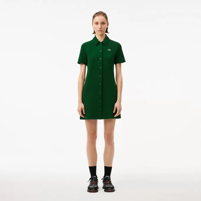 Heavy Piqué Buttoned Polo Dress