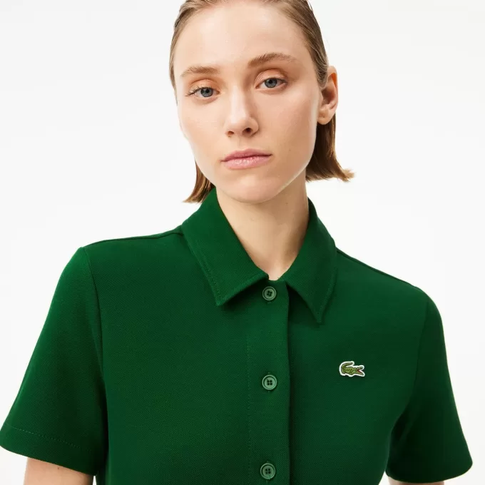 Heavy Piqué Buttoned Polo Dress