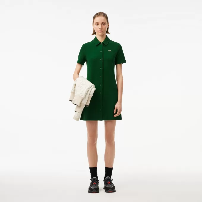 Heavy Piqué Buttoned Polo Dress