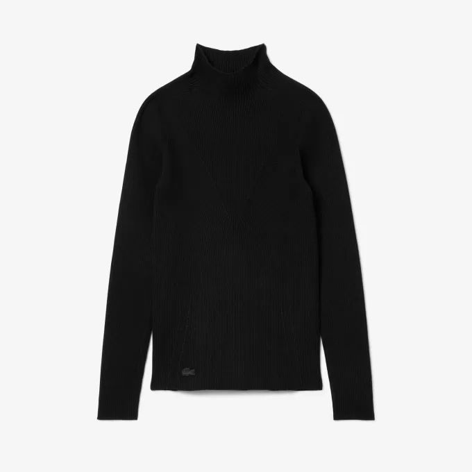 High Neck 3D Rib Knit Sweater