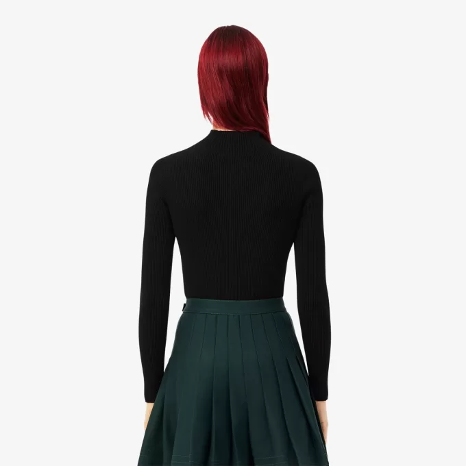 High Neck 3D Rib Knit Sweater