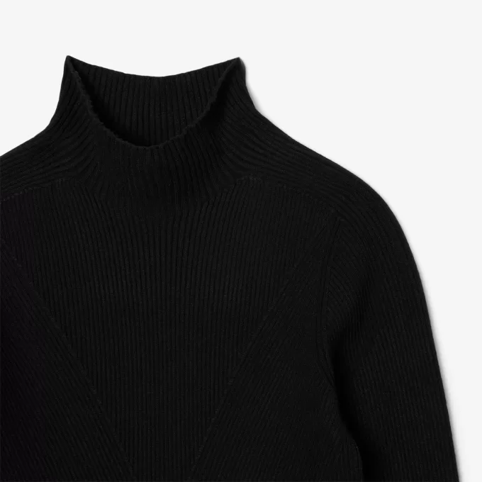 High Neck 3D Rib Knit Sweater