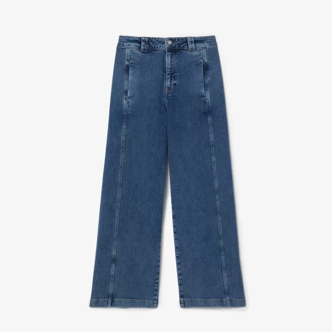 High Waist Wide Leg Stretch Denim Jeans