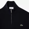 High Zip Neck Monochrome Carded Wool Sweater